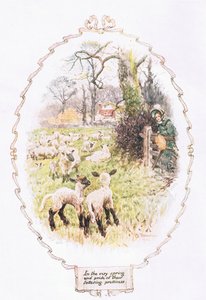 Mary Russell Mitford'un 'Köyümüz' kitabından 'Onların sendeleyen güzelliklerinin baharında ve gururunda' by Charles Edmund Brock